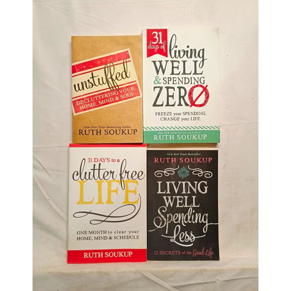 Ruth Soukup 4 Book Lot Living Well Spending Less Unstuffed Clutter Free Finance